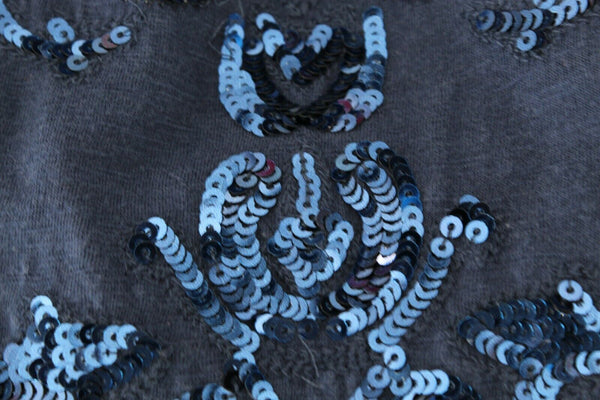 Style Co Sz XLP Navy on Navy Sequin Embroidered 100% Cotton Top