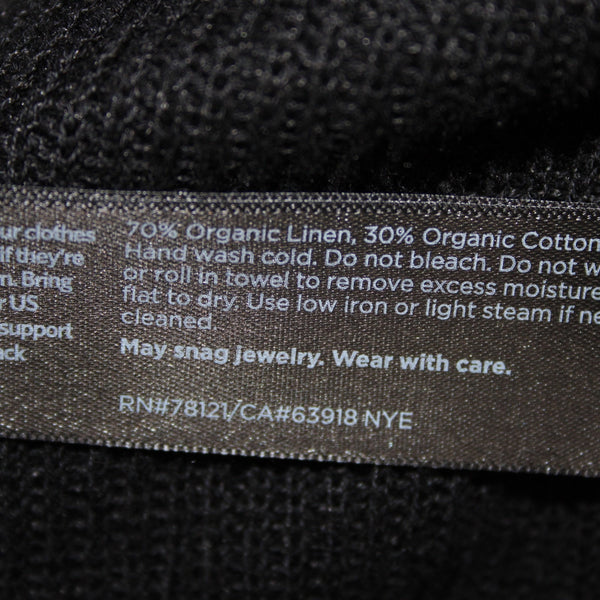 Eileen Fisher Wrap Sz Sp Black Long Sleeve Organic Linen Organic Cotton Wrap