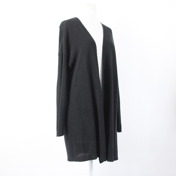 Eileen Fisher Wrap Sz Sp Black Long Sleeve Organic Linen Organic Cotton Wrap