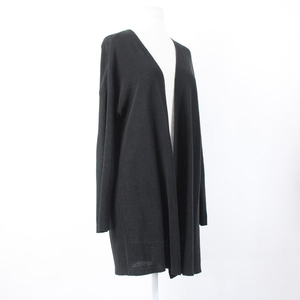 Eileen Fisher Wrap Sz Sp Black Long Sleeve Organic Linen Organic Cotton Wrap