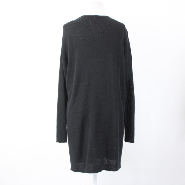 Eileen Fisher Wrap Sz Sp Black Long Sleeve Organic Linen Organic Cotton Wrap