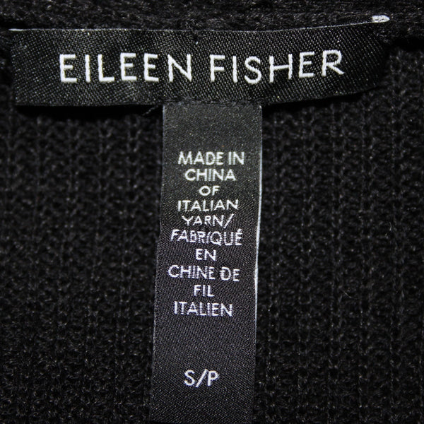 Eileen Fisher Wrap Sz Sp Black Long Sleeve Organic Linen Organic Cotton Wrap