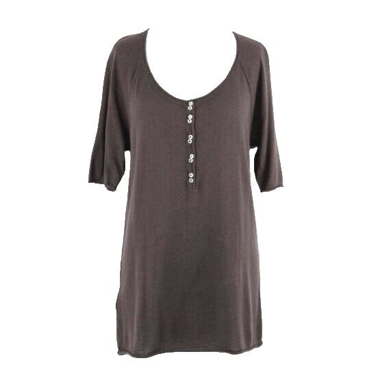 BCBGirls NEW $58 Sz L Brown Pullover Elbow Sleeve Modal Cotton Knit Top