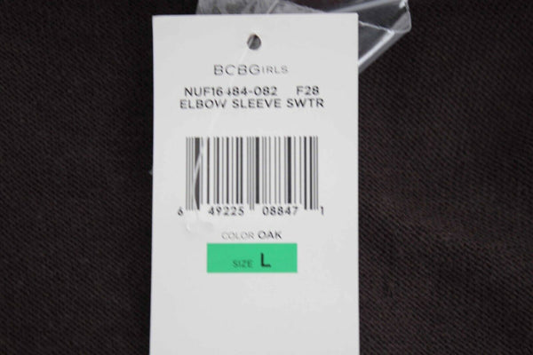 BCBGirls NEW $58 Sz L Brown Pullover Elbow Sleeve Modal Cotton Knit Top