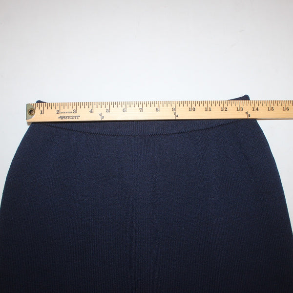 St John Collection Skirt Sz 6 Navy Blue Elastic Waist Santana Knit Skirt