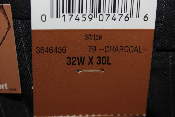 Haggar NEW $80 Sz 32 X 30 Charcoal White PS Pleat Cuff Poly Viscose Trouser