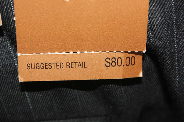 Haggar NEW $80 Sz 32 X 30 Charcoal White PS Pleat Cuff Poly Viscose Trouser