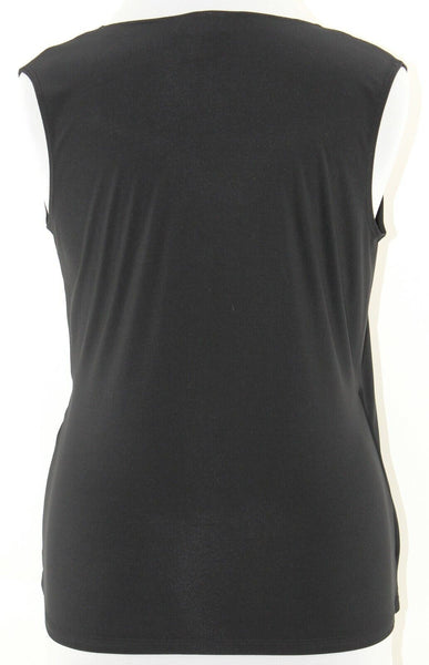 Lane Bryant Sz 14 18 Black V Neck Polyester Blend Top