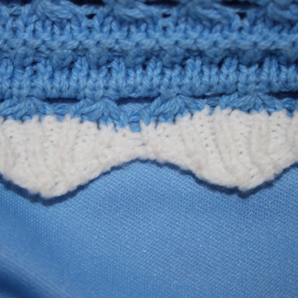 Willow & Wind Dress NEW Sz XS Blue White Open Knit Lined Cotton Acrylic Poly