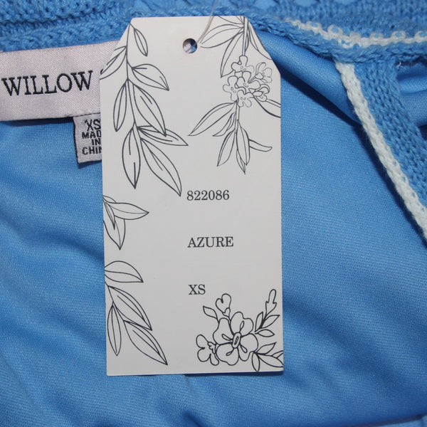 Willow & Wind Dress NEW Sz XS Blue White Open Knit Lined Cotton Acrylic Poly