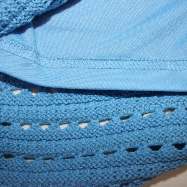 Willow & Wind Dress NEW Sz XS Blue White Open Knit Lined Cotton Acrylic Poly