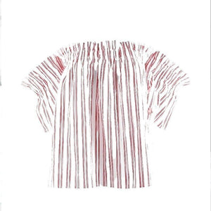 Essure NEW Sz S White Red Stripe 100% Cotton Off Shoulder Peasant Boho Top