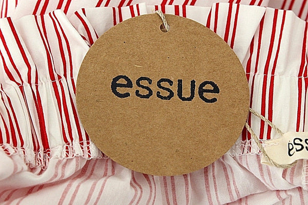 Essure NEW Sz S White Red Stripe 100% Cotton Off Shoulder Peasant Boho Top