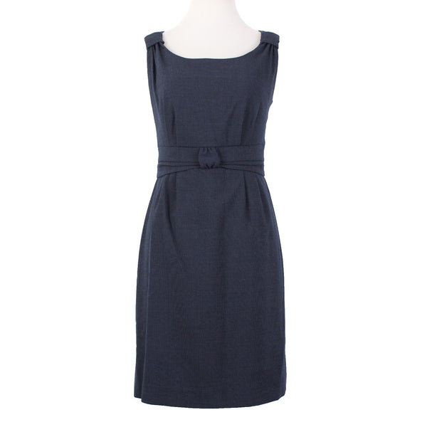 Banana Republic Dress NEW $100 Sz 10 Navy Blue Faux Belt Detail Poly Rayon Dress