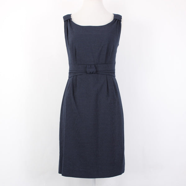 Banana Republic Dress NEW $100 Sz 10 Navy Blue Faux Belt Detail Poly Rayon Dress