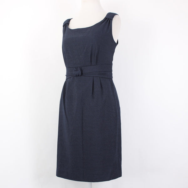 Banana Republic Dress NEW $100 Sz 10 Navy Blue Faux Belt Detail Poly Rayon Dress