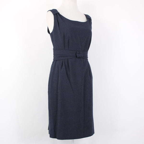 Banana Republic Dress NEW $100 Sz 10 Navy Blue Faux Belt Detail Poly Rayon Dress