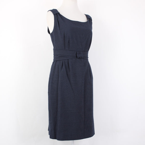 Banana Republic Dress NEW $100 Sz 10 Navy Blue Faux Belt Detail Poly Rayon Dress