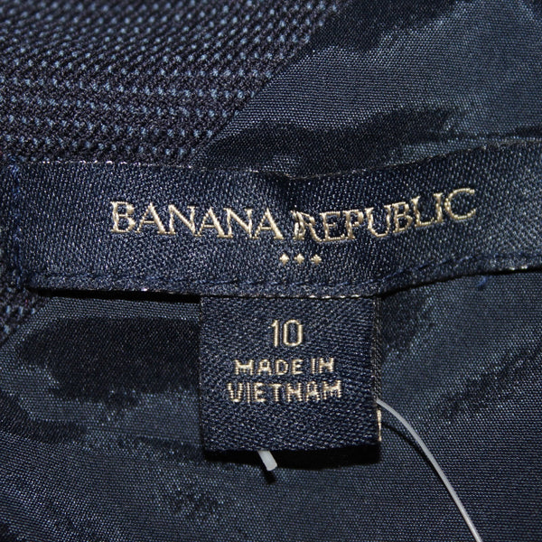 Banana Republic Dress NEW $100 Sz 10 Navy Blue Faux Belt Detail Poly Rayon Dress