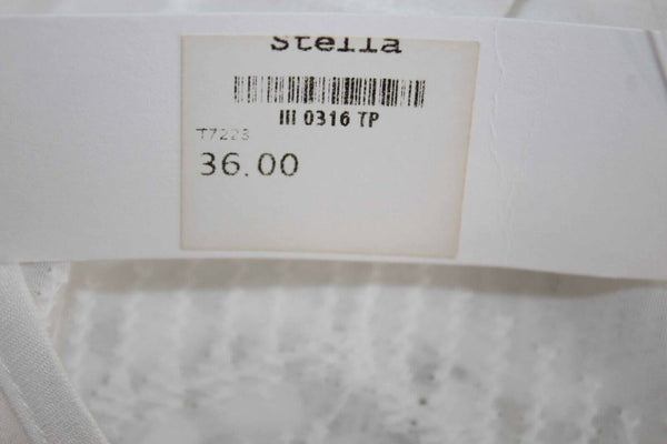 Stella NEW $36 Sz S White Lace Tassel Lace Up Pullover Hi Lo 100% Poly Top