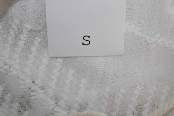 Stella NEW $36 Sz S White Lace Tassel Lace Up Pullover Hi Lo 100% Poly Top