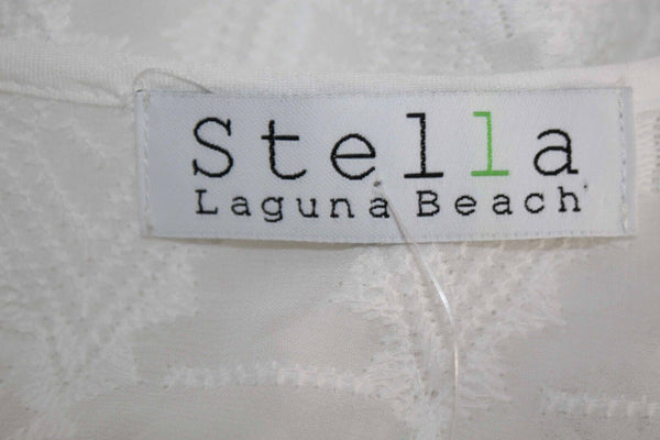 Stella NEW $36 Sz S White Lace Tassel Lace Up Pullover Hi Lo 100% Poly Top