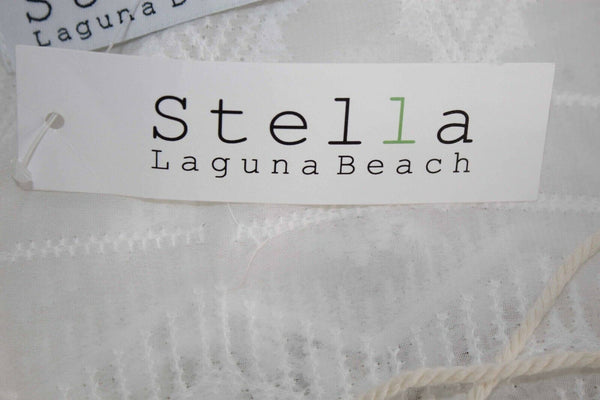 Stella NEW $36 Sz S White Lace Tassel Lace Up Pullover Hi Lo 100% Poly Top