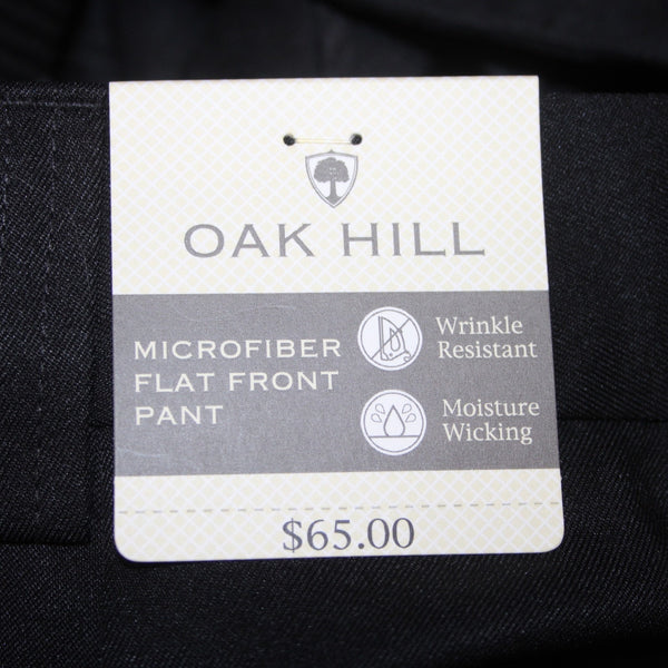 Oak Hill Pant NEW $65 Sz 42 x 28 Black Flat Front Mircofiber 100% Polyester Pant