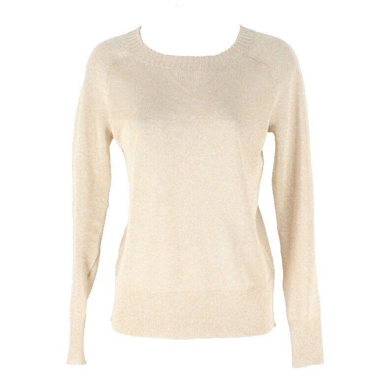 J Crew Sz XXS Tan Silver Metallic Viscose Poly Tissue Top