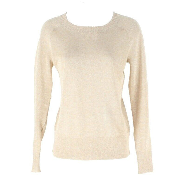 J Crew Sz XXS Tan Silver Metallic Viscose Poly Tissue Top