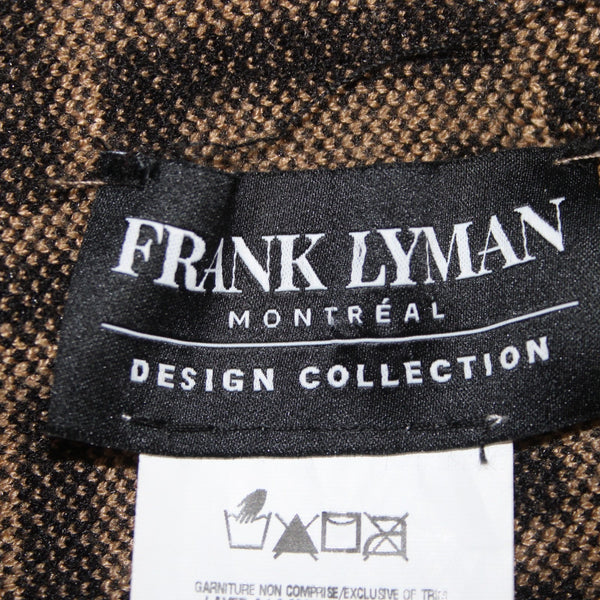 Frank Lyman Wrap Sweater Sz One Size Brown Black Logo Faux Fur Rayon Wrap
