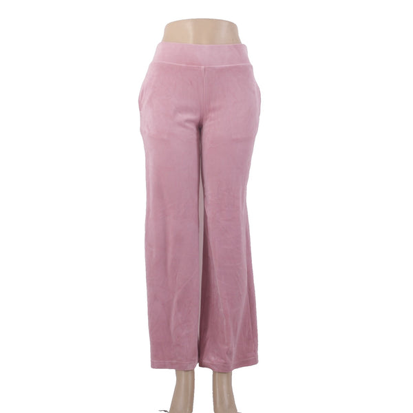 Juicy Couture Pant NEW $169 Sz S x 31 Pink Silver Velour Rhinestone Poly Spandex
