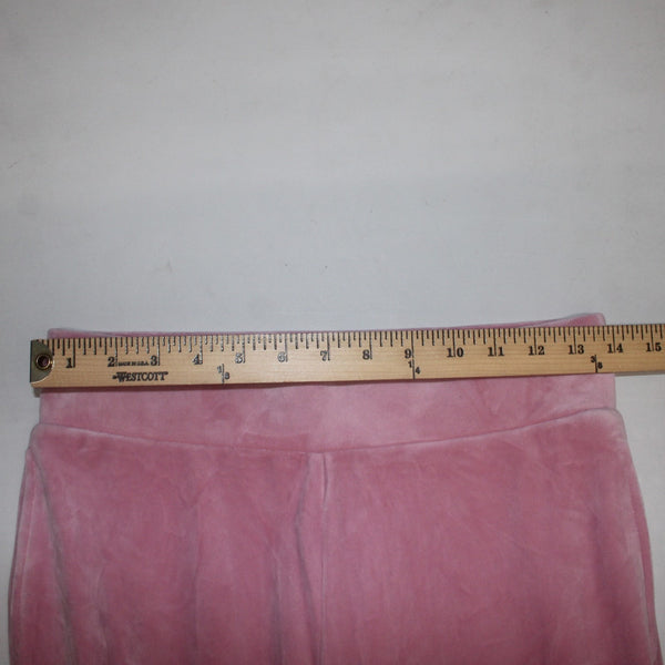 Juicy Couture Pant NEW $169 Sz S x 31 Pink Silver Velour Rhinestone Poly Spandex