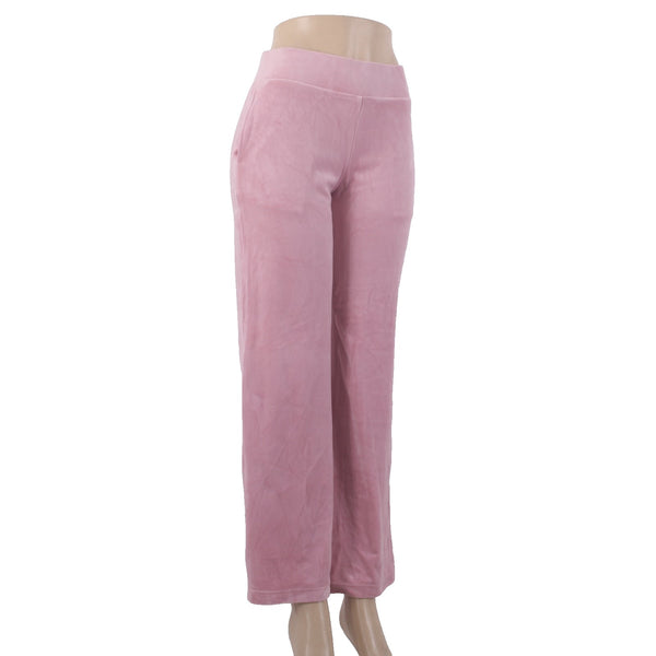 Juicy Couture Pant NEW $169 Sz S x 31 Pink Silver Velour Rhinestone Poly Spandex