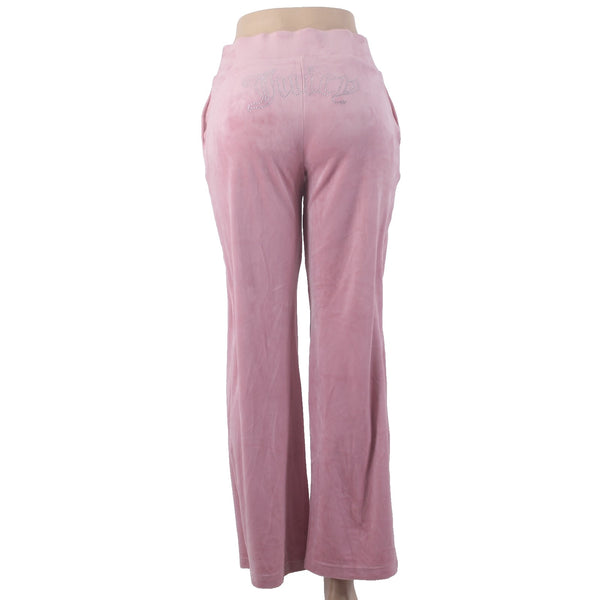Juicy Couture Pant NEW $169 Sz S x 31 Pink Silver Velour Rhinestone Poly Spandex