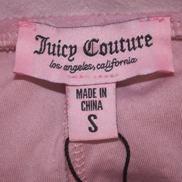 Juicy Couture Pant NEW $169 Sz S x 31 Pink Silver Velour Rhinestone Poly Spandex