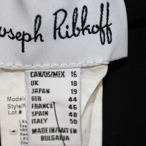 Joseph Ribkoff Pant Sz 16 x 29 Black Silver Rhinestones Animal Print Poly Pant