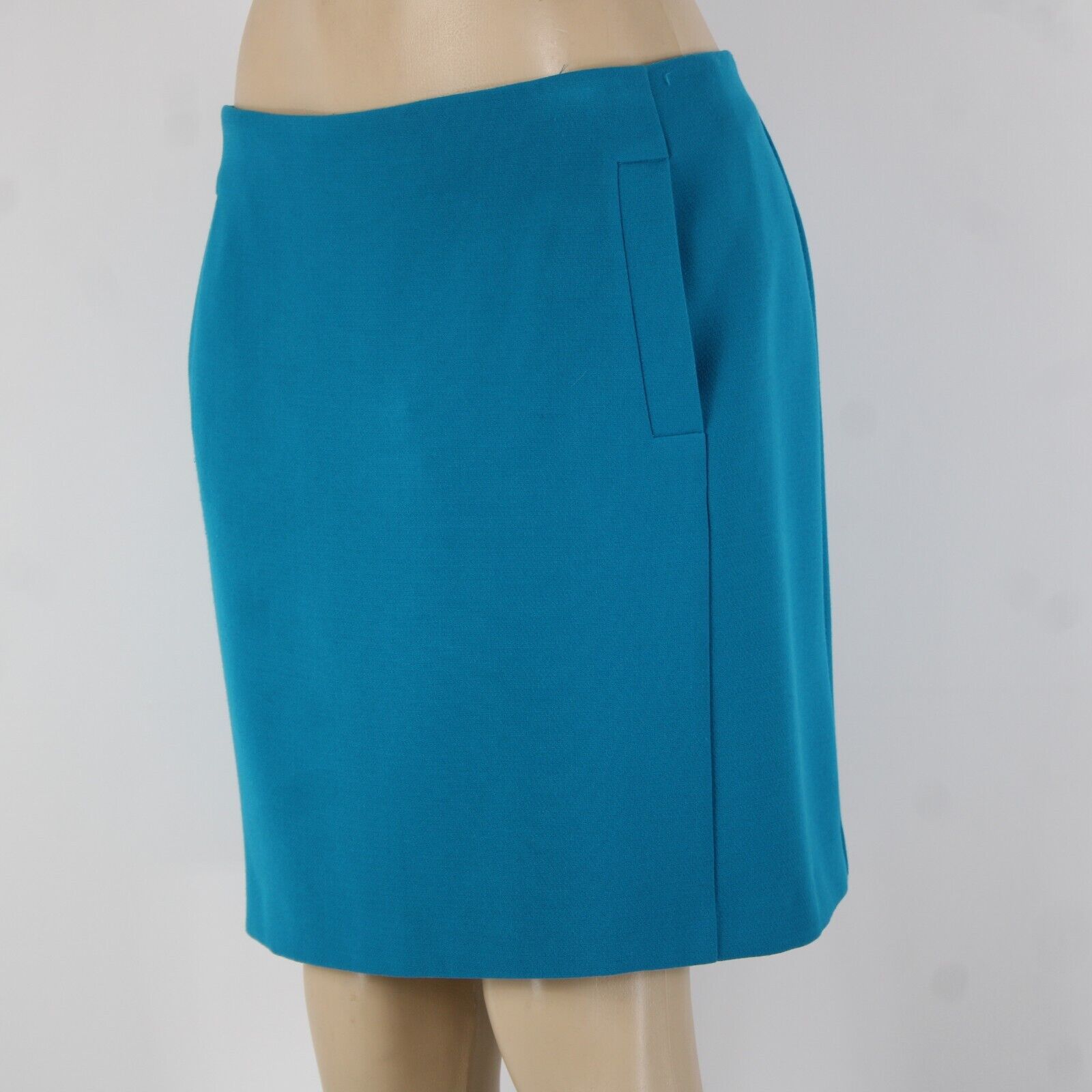 Banana Republic Sz 10 Bright Blue Lined Pockets Polyester Rayon Pencil Skirt