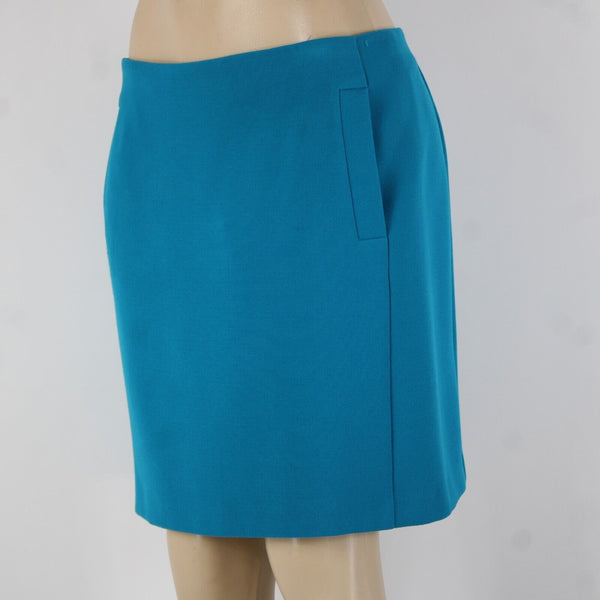 Banana Republic Sz 10 Bright Blue Lined Pockets Polyester Rayon Pencil Skirt