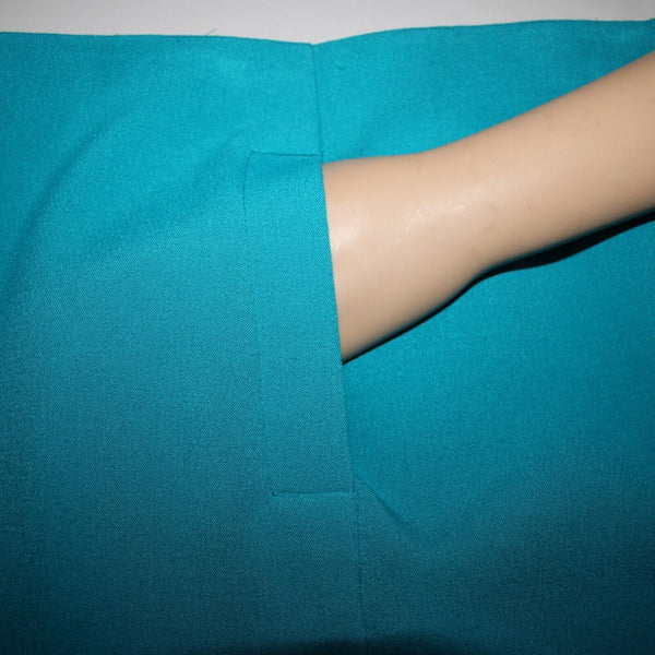 Banana Republic Sz 10 Bright Blue Lined Pockets Polyester Rayon Pencil Skirt