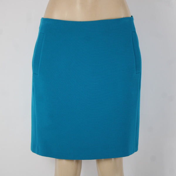 Banana Republic Sz 10 Bright Blue Lined Pockets Polyester Rayon Pencil Skirt