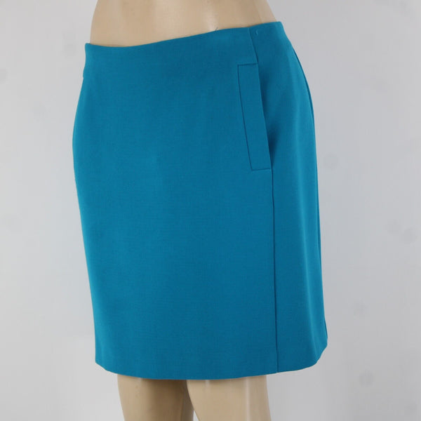 Banana Republic Sz 10 Bright Blue Lined Pockets Polyester Rayon Pencil Skirt
