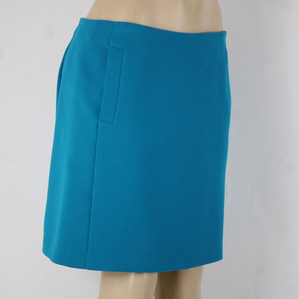 Banana Republic Sz 10 Bright Blue Lined Pockets Polyester Rayon Pencil Skirt