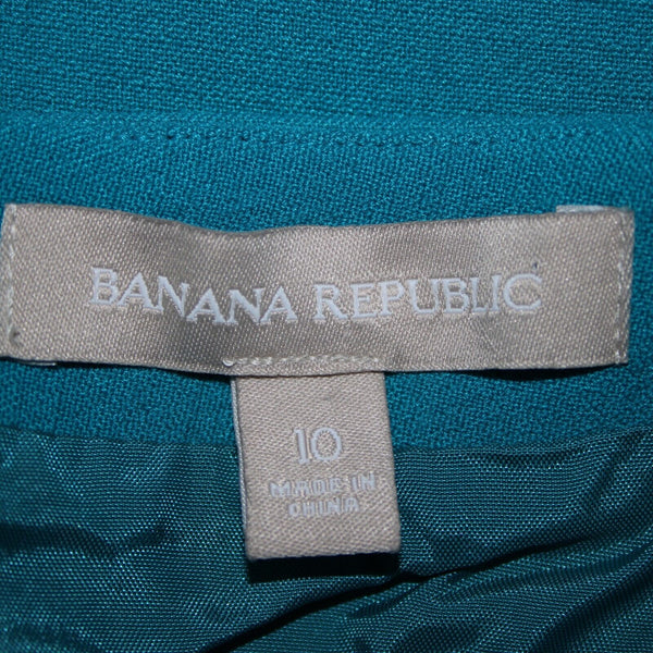 Banana Republic Sz 10 Bright Blue Lined Pockets Polyester Rayon Pencil Skirt
