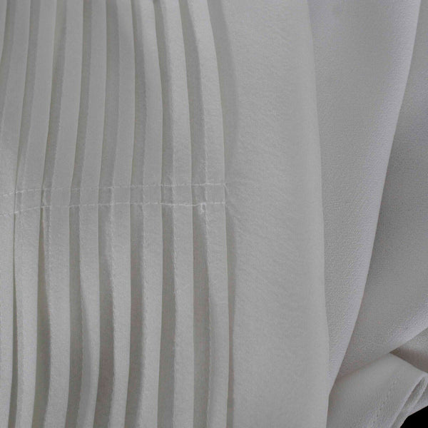 Etcetera Sz 6 Ivory Hook n Eye Neck Pintuck Bell Sleeve Polyester Silk Top