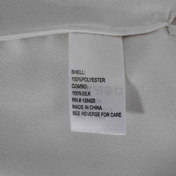 Etcetera Sz 6 Ivory Hook n Eye Neck Pintuck Bell Sleeve Polyester Silk Top