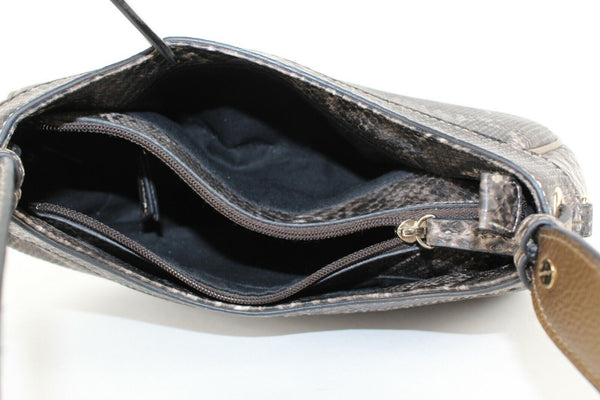 Liz Claiborne 5.5 x 12 x 3 Brown Black Multi Vegan Snake Purse