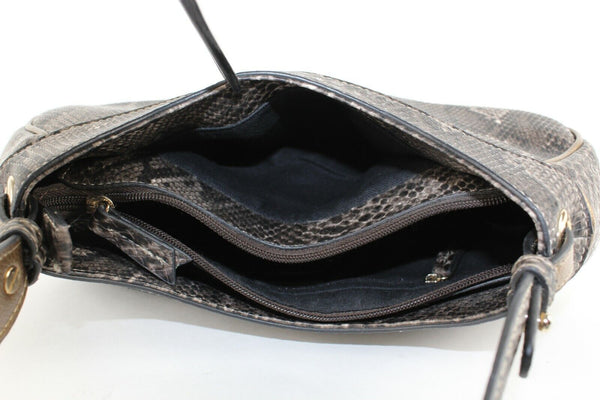 Liz Claiborne 5.5 x 12 x 3 Brown Black Multi Vegan Snake Purse
