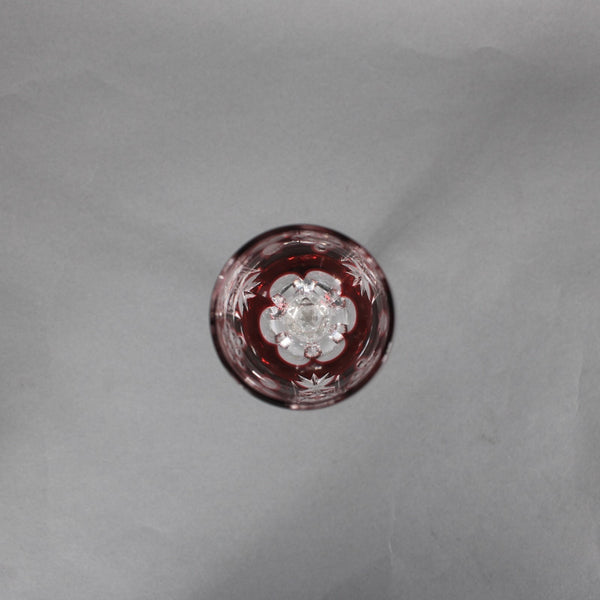 Bohemian Champagne Czechoslovakia Crystal Cut Red 9" Champagne Glass