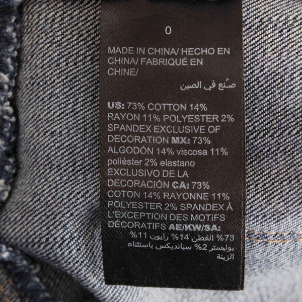 White House Black Market Sz 0 x 30 Blue Distress Denim Cotton Blend Skinny Jean